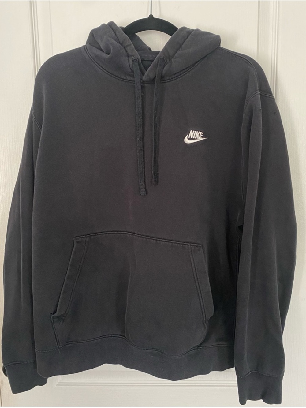Nike Black Pullover Hoodie with White Swoosh
